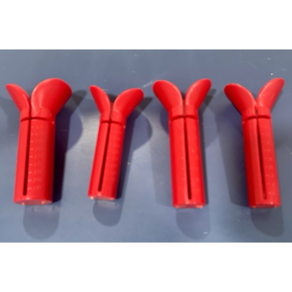 Vintage Set Of 4 Coin Counters Red Funnel Tubes Plastic Money Sorter Set 1980's